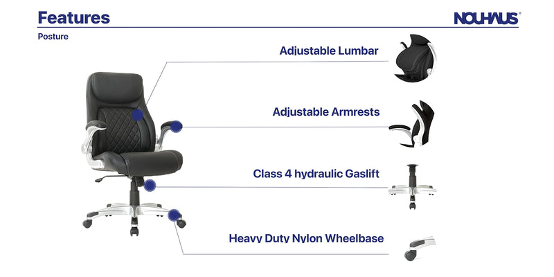 NOUHAUS Posture Ergonomic PU Leather Office Chair