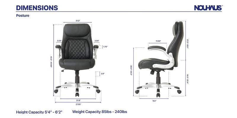 NOUHAUS Posture Ergonomic PU Leather Office Chair