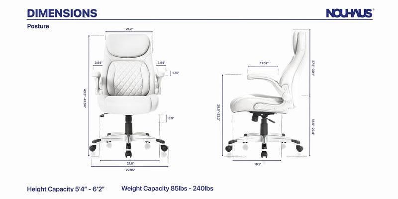 NOUHAUS Posture Ergonomic PU Leather Office Chair