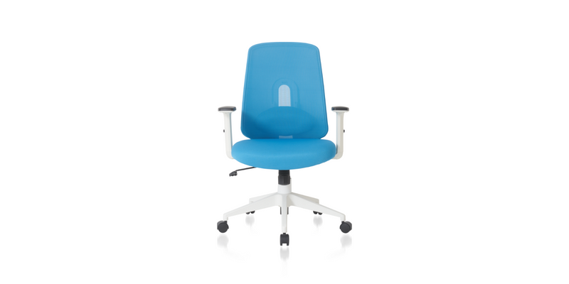 Front of the Blue Palette Ergonomic Lumbar Adjust Rolling Office Chair