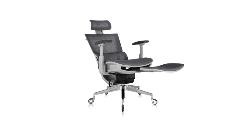 Reclined ' Rewind ' Ergonomic Office Chair - Grey