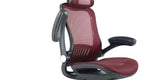 ErgoFlip Mesh Computer Chair - Burgundy with the arm rest up.