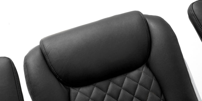 Close up of the seat - Black Posture Ergonomic PU Leather Office Chair
